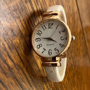 Elegant Rose Gold and Cream Watch